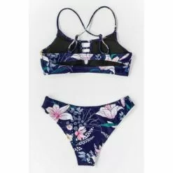 Women's Navy Floral Cutout Bikini - Cupshe -Swimsuits Popular Store unnamed file 54