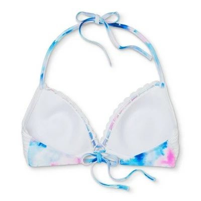Women's Light Lift Crochet Bikini Top - Shade & Shore™ Blue Tie-Dye 8 Women's Light Lift Crochet Bikini Top - Shade & Shore™ Blue Tie-Dye - Image 6