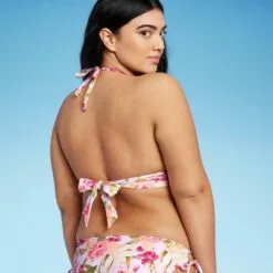 Women's Timeless Spring Shell Stitched Print Triangle Halter Bikini Top - Kona Sol™ Multi -Swimsuits Popular Store unnamed file 5459