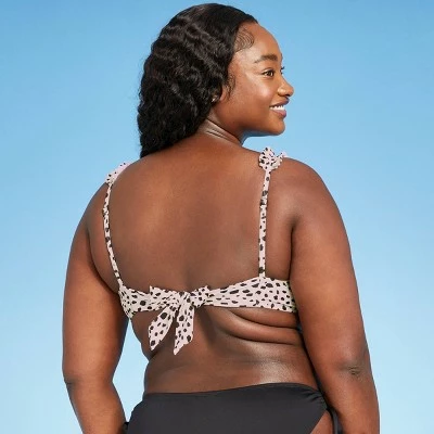 Women's Square Neck Ruffle Strap Bikini Top - Kona Sol™ Animal Print 6 Women's Square Neck Ruffle Strap Bikini Top - Kona Sol™ Animal Print - Image 4