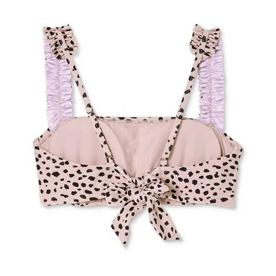 Women's Square Neck Ruffle Strap Bikini Top - Kona Sol™ Animal Print 8 Women's Square Neck Ruffle Strap Bikini Top - Kona Sol™ Animal Print - Image 6