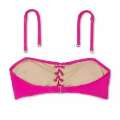 Women's Center Lace-Up Bandeau Bikini Top - Shade & Shore™ Fuschia Pink -Swimsuits Popular Store unnamed file 5663