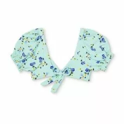 Women's Puffed Sleeve Bikini Top - Sea Angel Green -Swimsuits Popular Store unnamed file 5675