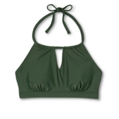 Women's Post Mastectomy High Neck Keyhole Bikini Top - Kona Sol™ Dark Green 6 Women's Post Mastectomy High Neck Keyhole Bikini Top - Kona Sol™ Dark Green - Image 4