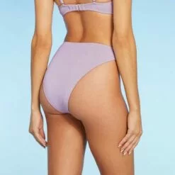 Women's High Waist Extra High Leg Extra Cheeky Bikini Bottom - Shade & Shore™ Lilac Purple Lurex