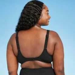 Women's Ribbed Textured Scoop Bikini Top - Kona Sol™ Black -Swimsuits Popular Store unnamed file 5732