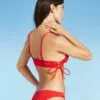 Women's Longline Triangle Bikini Top - Shade & Shore™ Red -Swimsuits Popular Store unnamed file 5735