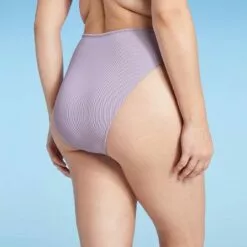 Women's High Waist Extra High Leg Extra Cheeky Bikini Bottom - Shade & Shore™ Lilac Purple Lurex -Swimsuits Popular Store unnamed file 575