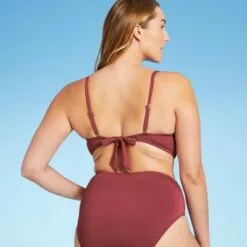 Women's Colorblock Twist Bikini Top - Kona Sol™ Enhanced Plum -Swimsuits Popular Store unnamed file 5767