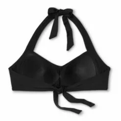 Women's Twist Halter Bikini Top - Kona Sol™ Black -Swimsuits Popular Store unnamed file 5781