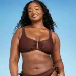 Women's Rectangle Bralette Bikini Top - Kona Sol™ Mulberry Brown -Swimsuits Popular Store unnamed file 5808