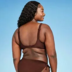 Women's Rectangle Bralette Bikini Top - Kona Sol™ Mulberry Brown -Swimsuits Popular Store unnamed file 5809