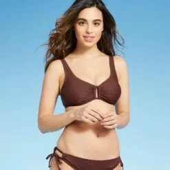 Women's Rectangle Bralette Bikini Top - Kona Sol™ Mulberry Brown -Swimsuits Popular Store unnamed file 5816