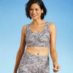 Women's Longline Wide Strap Bikini Top - All in Motion™ Snake Print -Swimsuits Popular Store unnamed file 5861