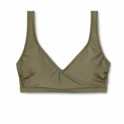 Women's V-Neck Racerback Bikini Top - All in Motion™ Olive Green -Swimsuits Popular Store unnamed file 5874