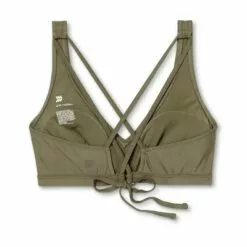 Women's V-Neck Racerback Bikini Top - All in Motion™ Olive Green -Swimsuits Popular Store unnamed file 5875