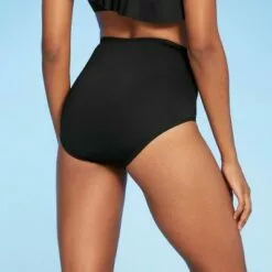 Women's High Waist Medium Coverage Bikini Bottom - Kona Sol™ Black