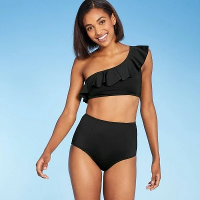 Women's High Waist Medium Coverage Bikini Bottom - Kona Sol™ Black 4 Women's High Waist Medium Coverage Bikini Bottom - Kona Sol™ Black - Image 2