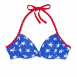 Juniors' Underwire Bikini Top - Xhilaration™ Blue/white -Swimsuits Popular Store unnamed file 6032