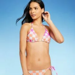 Juniors' String Bikini Top - Xhilaration™ Multi Check Print -Swimsuits Popular Store unnamed file 6043