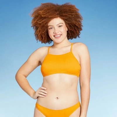 Juniors' Ribbed High Neck Bikini Top - Xhilaration™ Mango Orange 5 Juniors' Ribbed High Neck Bikini Top - Xhilaration™ Mango Orange - Image 3