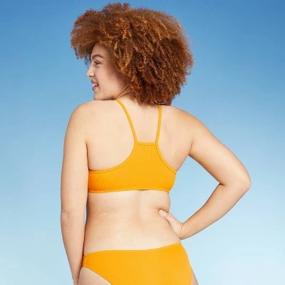 Juniors' Ribbed High Neck Bikini Top - Xhilaration™ Mango Orange 6 Juniors' Ribbed High Neck Bikini Top - Xhilaration™ Mango Orange - Image 4