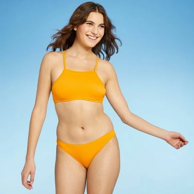 Juniors' Ribbed High Neck Bikini Top - Xhilaration™ Mango Orange 12 Juniors' Ribbed High Neck Bikini Top - Xhilaration™ Mango Orange - Image 10