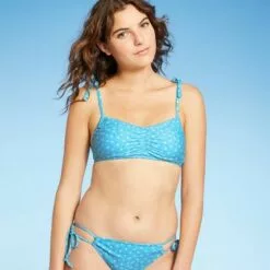 Juniors' Shoulder Tie Bralette Bikini Top - Xhilaration™ Blue Floral Print 24 Juniors' Shoulder Tie Bralette Bikini Top - Xhilaration™ Blue Floral Print -Swimsuits Popular Store unnamed file 6075