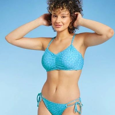 Juniors' Shoulder Tie Bralette Bikini Top - Xhilaration™ Blue Floral Print 14 Juniors' Shoulder Tie Bralette Bikini Top - Xhilaration™ Blue Floral Print - Image 12