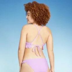 Juniors' Ruffle Triangle Bikini Top - Xhilaration™ Lavender -Swimsuits Popular Store unnamed file 6086