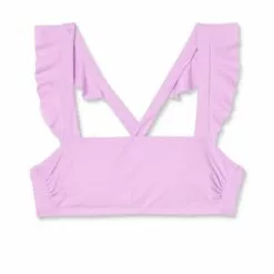 Juniors' Ruffle Strap Bralette Bikini Top - Xhilaration™ Lavender -Swimsuits Popular Store unnamed file 6093