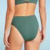 Women's Crepe Textured Tie-Front High Waist High Leg Extra Cheeky Bikini Bottom - Shade & Shore™ Cactus Green -Swimsuits Popular Store unnamed file 610