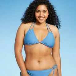 Juniors' String Triangle Bikini Top - Xhilaration™ Blue Denim -Swimsuits Popular Store unnamed file 6103