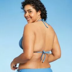 Juniors' String Triangle Bikini Top - Xhilaration™ Blue Denim -Swimsuits Popular Store unnamed file 6104