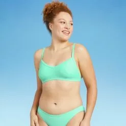 Juniors' Bralette Bikini Top - Xhilaration™ Mint Neon -Swimsuits Popular Store unnamed file 6126