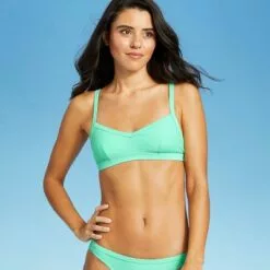 Juniors' Bralette Bikini Top - Xhilaration™ Mint Neon -Swimsuits Popular Store unnamed file 6134