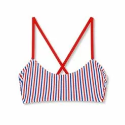 Juniors' Ribbed Bralette Bikini Top - Xhilaration™ Red/White/Blue Stripe -Swimsuits Popular Store unnamed file 6140