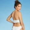 Juniors' Textured Ruffle Cinch-Front Bandeau Bikini Top - Xhilaration™ White -Swimsuits Popular Store unnamed file 6159