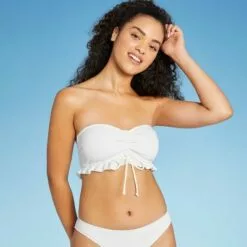 Juniors' Textured Ruffle Cinch-Front Bandeau Bikini Top - Xhilaration™ White 15 Juniors' Textured Ruffle Cinch-Front Bandeau Bikini Top - Xhilaration™ White -Swimsuits Popular Store unnamed file 6161