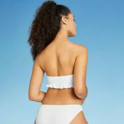 Juniors' Textured Ruffle Cinch-Front Bandeau Bikini Top - Xhilaration™ White 16 Juniors' Textured Ruffle Cinch-Front Bandeau Bikini Top - Xhilaration™ White -Swimsuits Popular Store unnamed file 6162