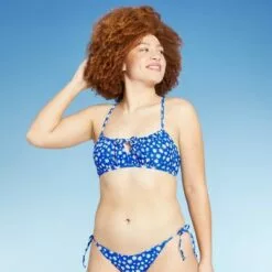 Juniors' Tunneled Bralette Bikini Top - Xhilaration™ Cobalt Floral Print -Swimsuits Popular Store unnamed file 6172