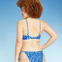 Juniors' Tunneled Bralette Bikini Top - Xhilaration™ Cobalt Floral Print -Swimsuits Popular Store unnamed file 6173