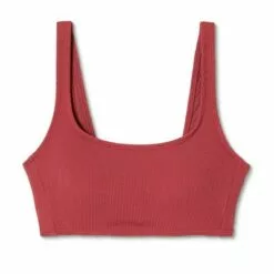 Juniors' Textured Longline Bralette Bikini Top - Xhilaration™ Clay -Swimsuits Popular Store unnamed file 6185