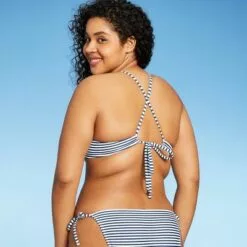 Juniors' Bralette Bikini Top - Xhilaration™ Navy/White Stripe -Swimsuits Popular Store unnamed file 6195