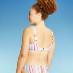Juniors' Scoop Neck Bralette Bikini Top - Xhilaration™ Multi Stripe -Swimsuits Popular Store unnamed file 6207