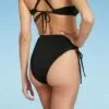 Women's Lace-Up High Waist High Leg Extra Cheeky Bikini Bottom - Shade & Shore™ Black -Swimsuits Popular Store unnamed file 621