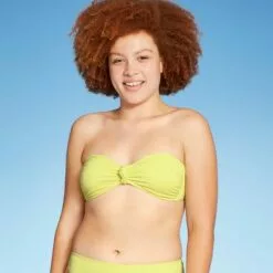 Juniors' Ribbed Knot-Front Bandeau Bikini Top - Xhilaration™ Light Yellow 16 Juniors' Ribbed Knot-Front Bandeau Bikini Top - Xhilaration™ Light Yellow -Swimsuits Popular Store unnamed file 6230