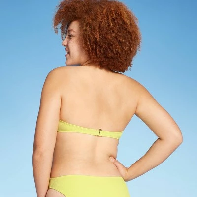 Juniors' Ribbed Knot-Front Bandeau Bikini Top - Xhilaration™ Light Yellow 6 Juniors' Ribbed Knot-Front Bandeau Bikini Top - Xhilaration™ Light Yellow - Image 4