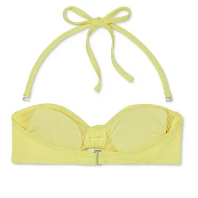 Juniors' Ribbed Knot-Front Bandeau Bikini Top - Xhilaration™ Light Yellow 8 Juniors' Ribbed Knot-Front Bandeau Bikini Top - Xhilaration™ Light Yellow - Image 6