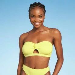 Juniors' Ribbed Knot-Front Bandeau Bikini Top - Xhilaration™ Light Yellow 25 Juniors' Ribbed Knot-Front Bandeau Bikini Top - Xhilaration™ Light Yellow -Swimsuits Popular Store unnamed file 6239
